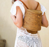 Handmade Boho Straw Backpack