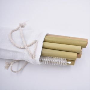 Bamboo Reusable Straws with Bag