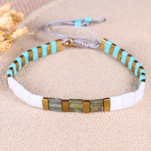 Turquoise Tila Bead Bracelet