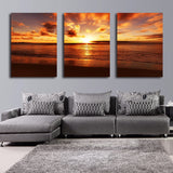 Limited Edition Seaside Sunset, 5-Piece Canvas Painting