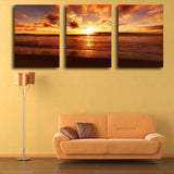 Limited Edition Seaside Sunset, 5-Piece Canvas Painting