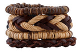 Men's Vintage Styled Leather Bracelet Sets