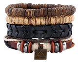 Men's Vintage Styled Leather Bracelet Sets