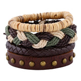 Men's Vintage Styled Leather Bracelet Sets