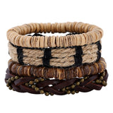 Men's Vintage Styled Leather Bracelet Sets