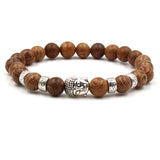 Buddha Bracelet With Distressed Lava Stone Beads