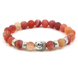 Buddha Bracelet With Distressed Lava Stone Beads