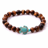 Turtle Bracelet in Natural Stone Beads