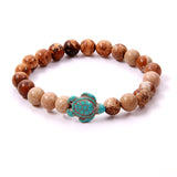 Turtle Bracelet in Natural Stone Beads