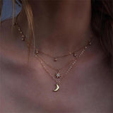 Whimsical multi-layer Star/ Moon Necklaces