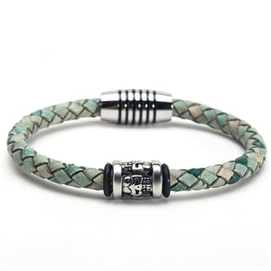 Men's Leather Anchor Bracelet