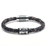 Men's Leather Anchor Bracelet