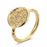 Hammered Travel Wanderlust Compass Ring