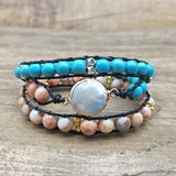 Natural Stone Pearl Wrap Bracelet