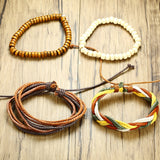 Men's Multi-layer Braided and Leather bracelet set