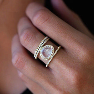 Rose Gold Moonstone Ring