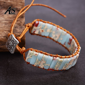 Amazonite Natural Stone Tube Beads Bracelet