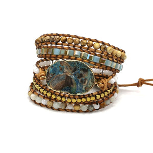 Natural Gemstones Wrap Bracelet