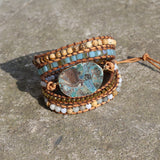 Natural Gemstones Wrap Bracelet