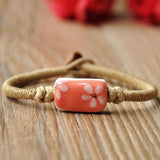 Painted Ceramic Beads Bracelet