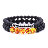 Men's Black Mantra Natural Stone Bracelet